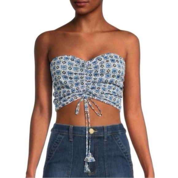 NWT MISA Thera Geometric Ruched Bandeau Size Small - Picture 1 of 8